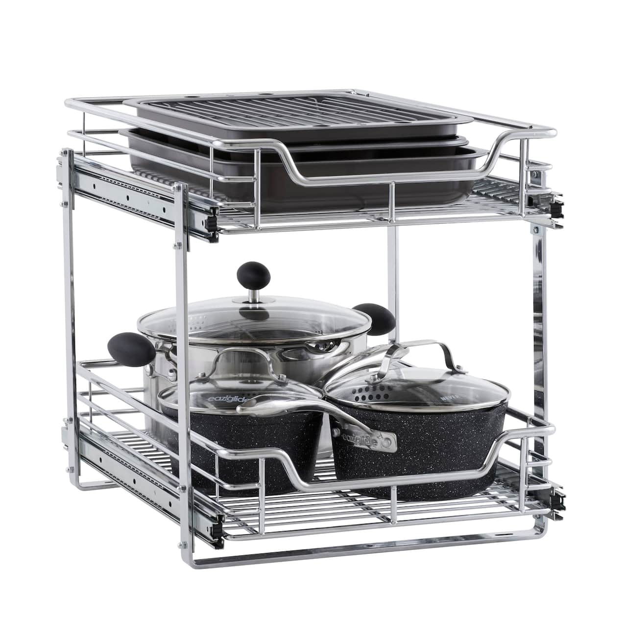 Household Essentials Glidez Chrome 2-Tier Cabinet Organizer